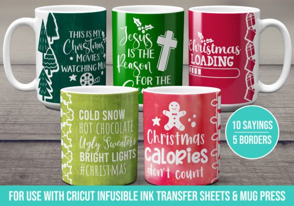 Download Christmas Mug Wraps with Sayings SVG - Christmas mug Collection