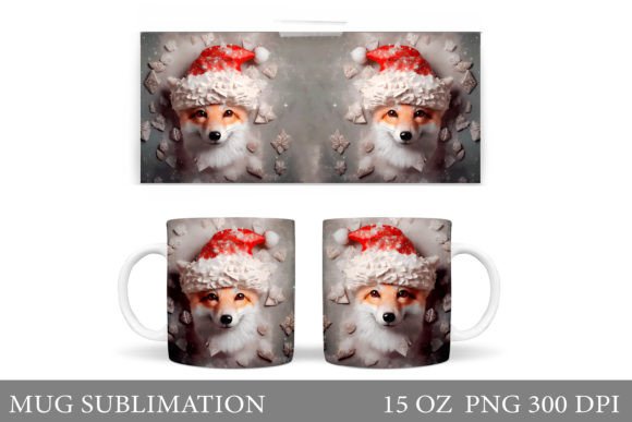 Download Christmas Fox Mug. Christmas Mug Design - Christmas mug Collection