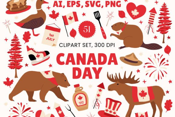 Download Canada Day Digital Clipart Set Graphics - Graphic Collection
