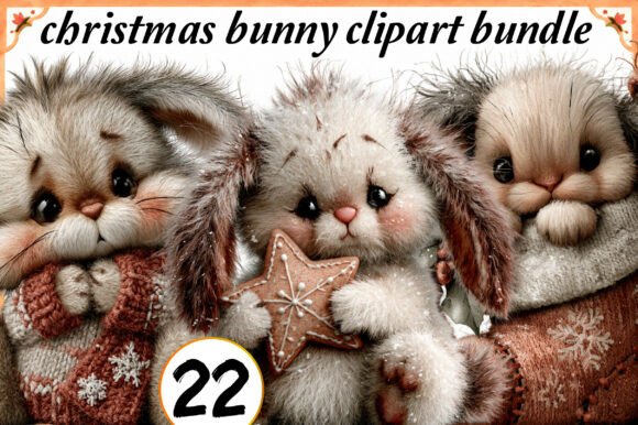 Download Christmas Bunny Clipart Bundle - Christmas bunny Collection