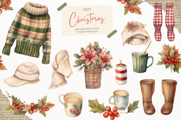 Download Cozy Christmas Clipart - Premium Bundle