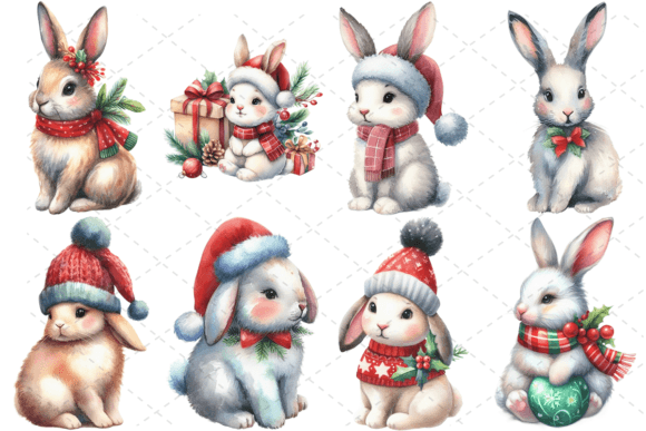 Download 8 Christmas Bunny Sublimation Bundle - Christmas bunny Collection