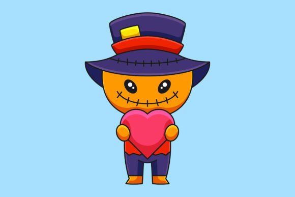 Download Cute Scarecrow Halloween Holding Love - Cute scarecrow Collection