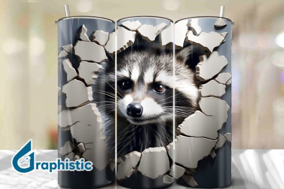 Download Racoon 3D Smash Wall Art Background 31 - Racoon Collection
